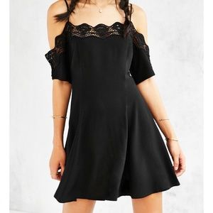 Black mini off the shoulder dress